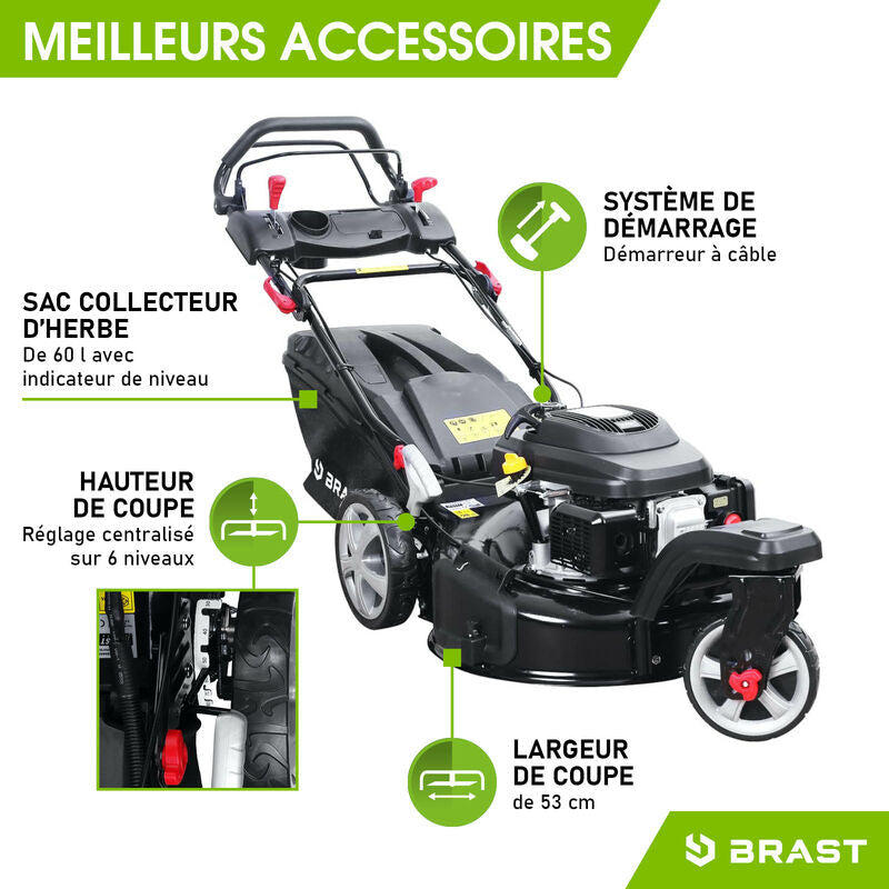 Tondeuse thermique autotractée 3 roues 360° TRIKE SPEED 224cc