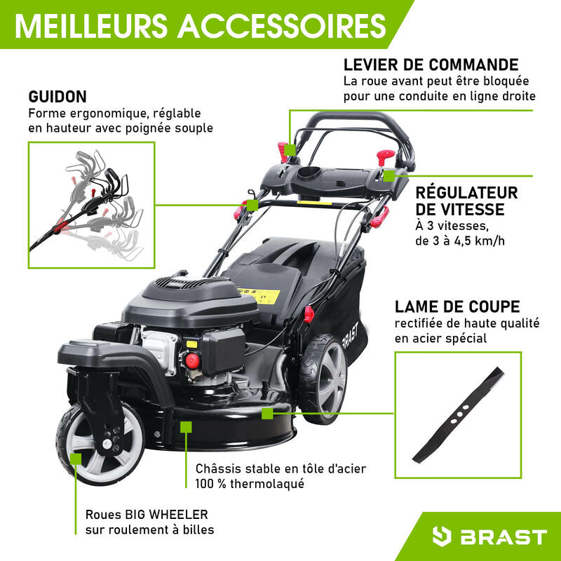 Tondeuse thermique autotractée 3 roues 360° TRIKE SPEED 224cc